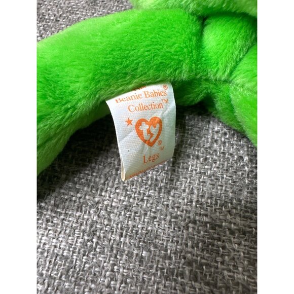 Ty Beanie Babies Collection Legs Green Frog Plush Toy - Picture 6 of 7